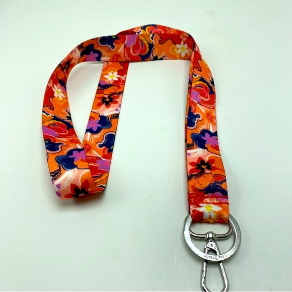 Vera Bradley Ribbon Lanyard With Silver Ring/Clip